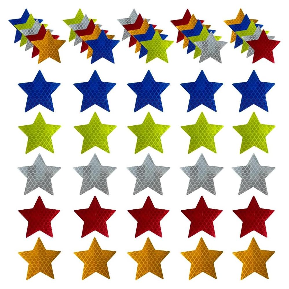 50 Calcomanías Reflectantes Fenaetimo 5x5cm para Seguridad