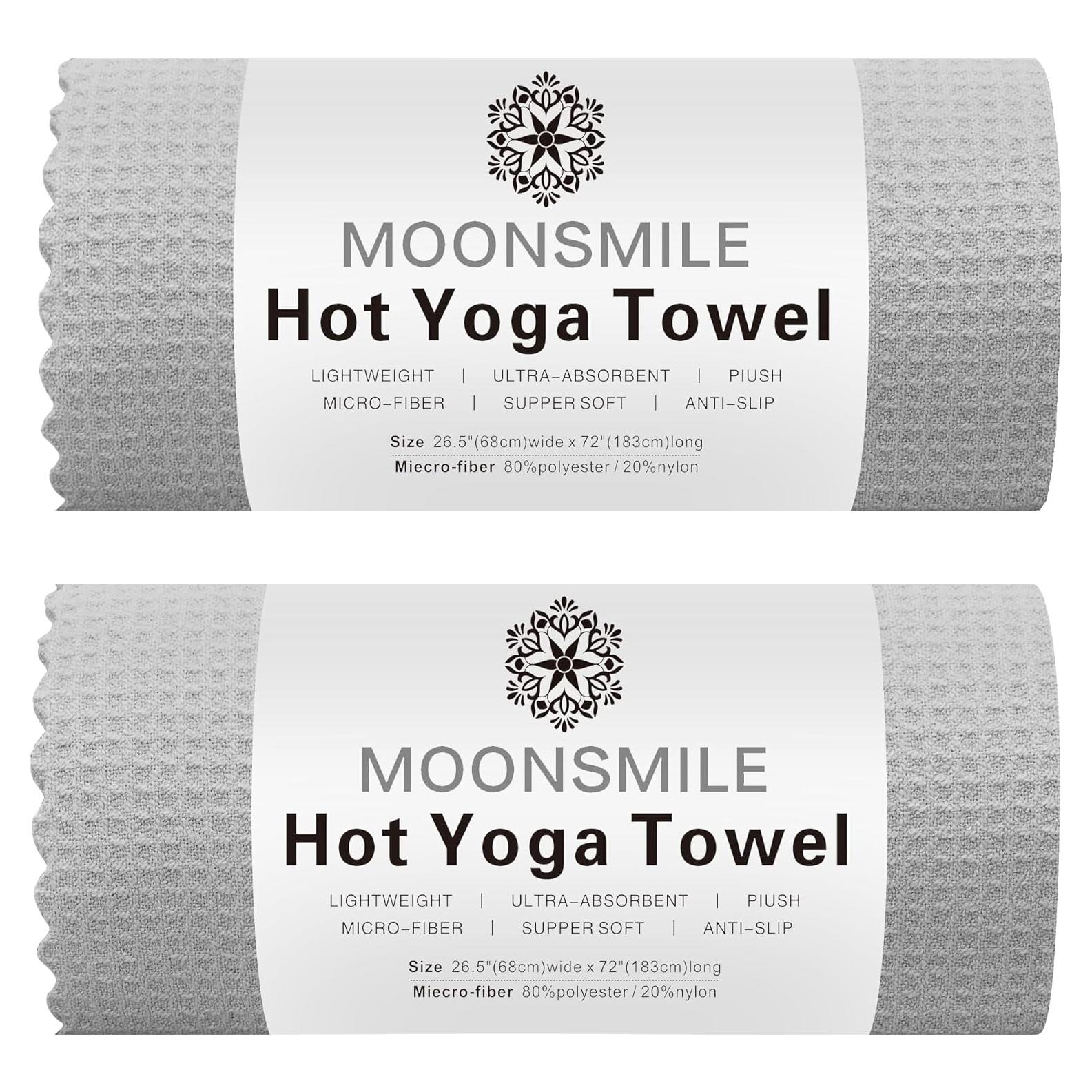Toallas de Yoga Caliente MOONSMILE 2 Paquete Antideslizante 182x67cm