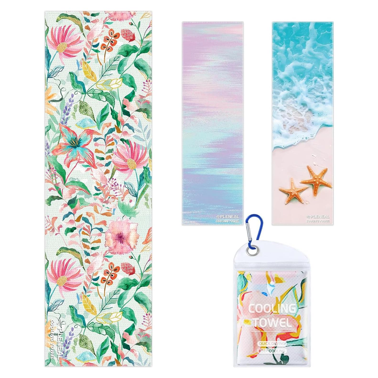 Toalla de Enfriamiento Pleneal 101.6x30.5 cm Microfibra Rosa Verde