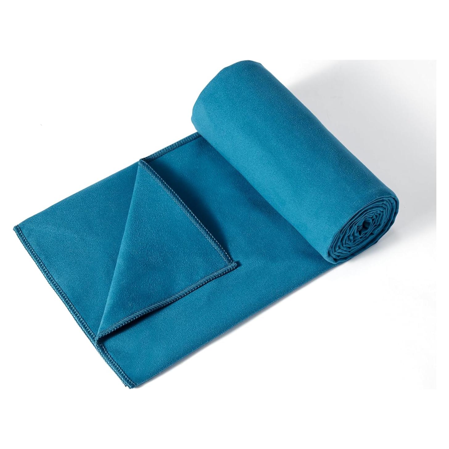 Toalla de Yoga Amazon Basics Aqua 188x61 cm Antideslizante