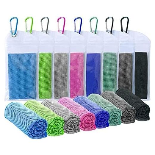 8 Toallas Refrigerantes Genéricas 101.6x30.5 cm Microfibra