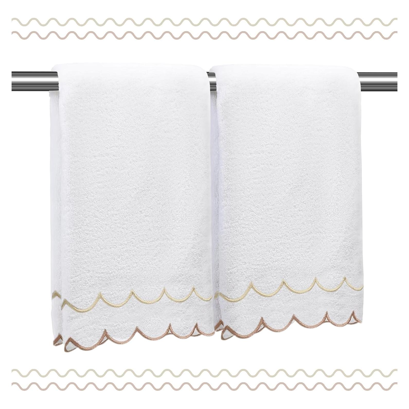 Juego de 2 Toallas de Mano RRBXIA 100% Algodón 40x69 cm Marrón