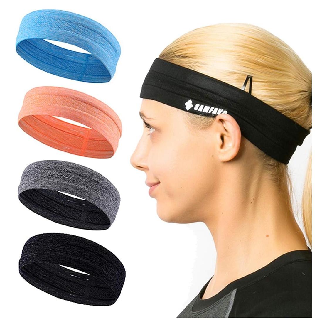 Cintas para la cabeza deportivas SAMFAVO 4PCS para correr y yoga