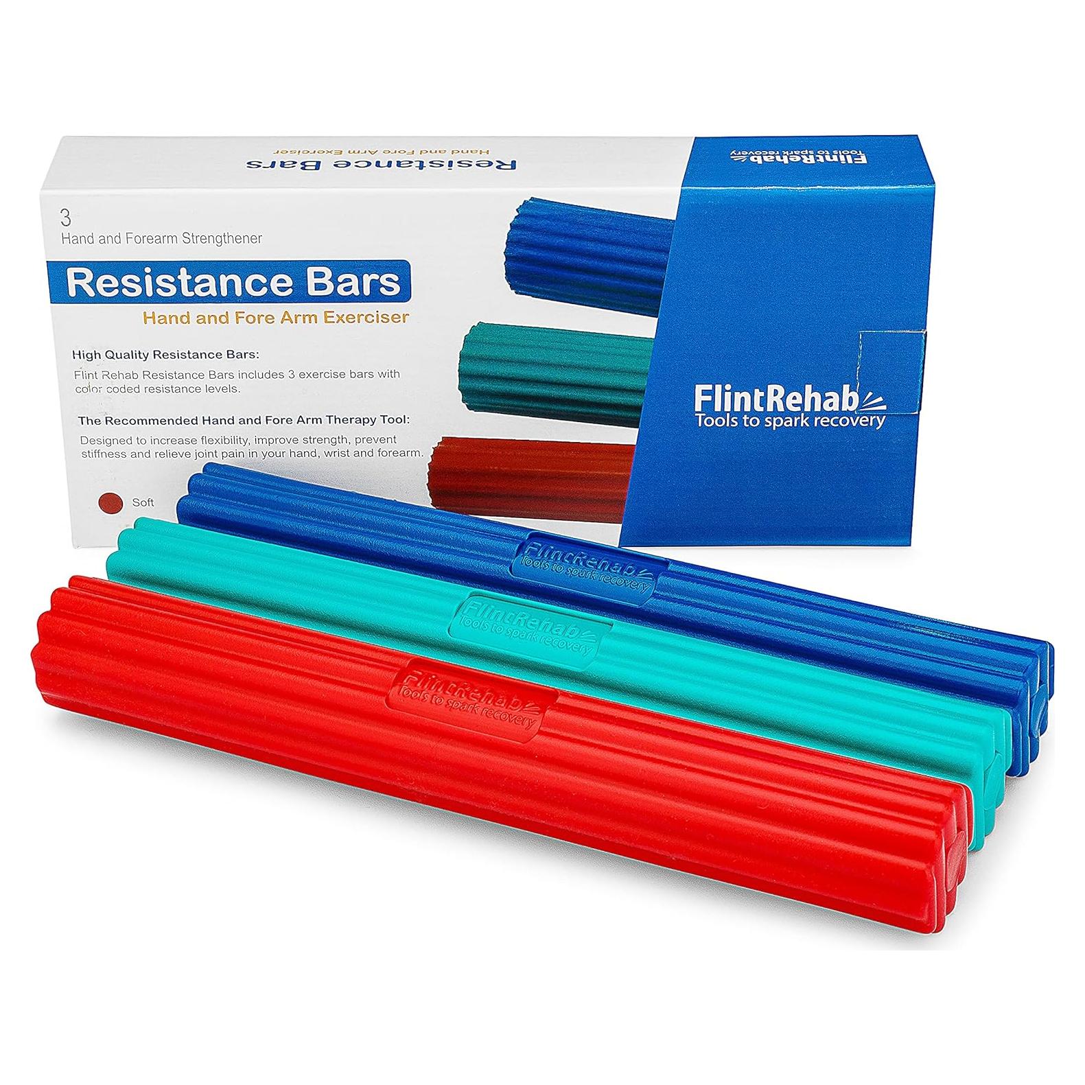 Barras Flexibles FlintRehab para Terapia Física - Paquete de 3