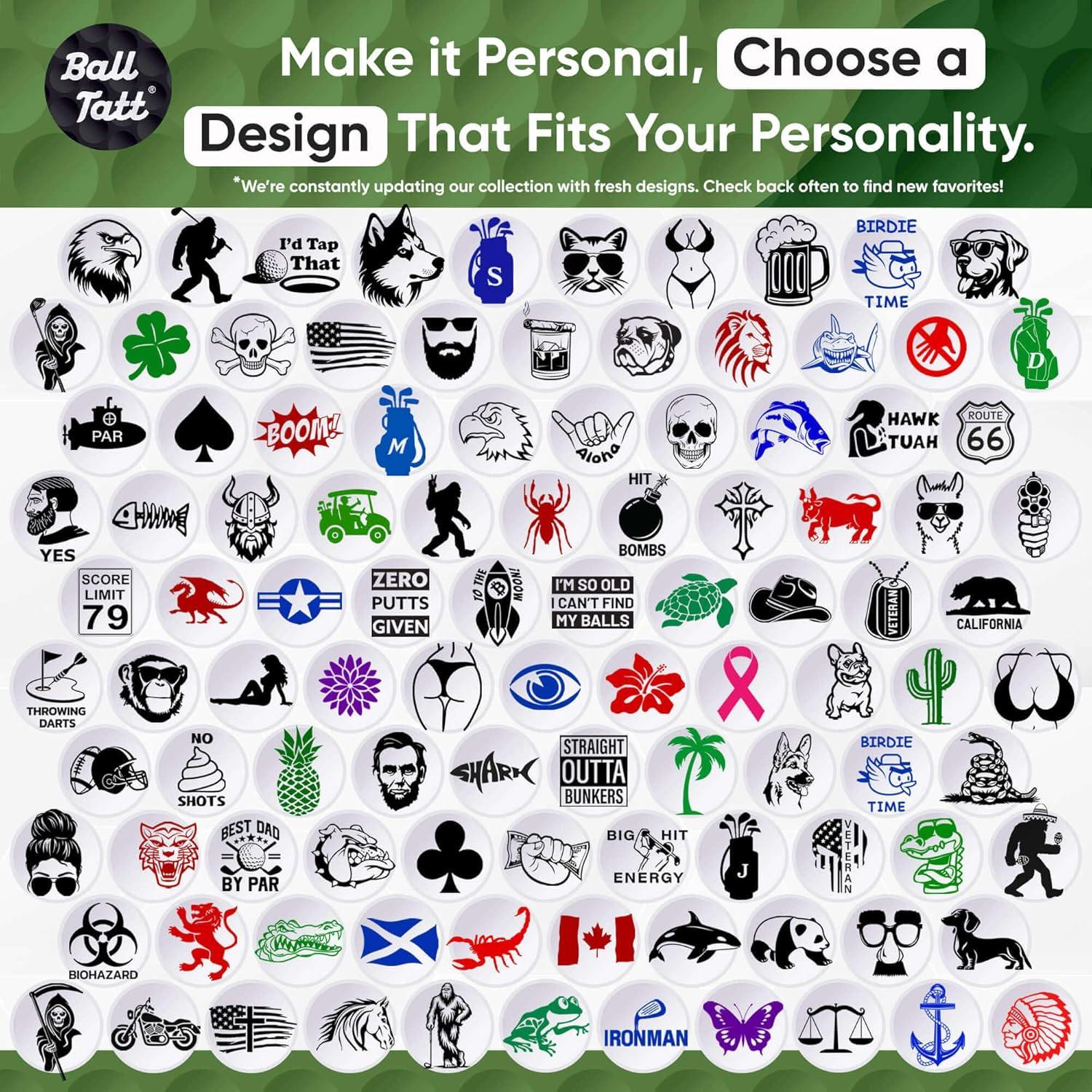 Sello de Pelota de Golf Ball Tatt - Marcador Autoinking Reutilizable