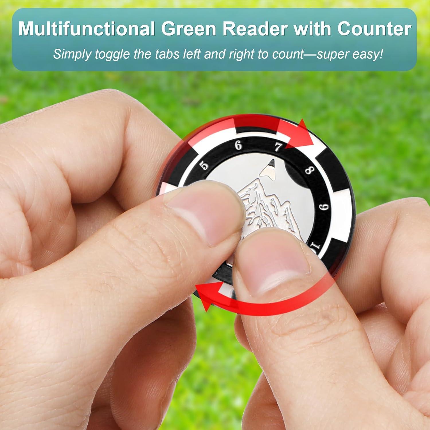 Lector de Green de Golf Yobbai Pro con Clip y Nivel de Burbuja