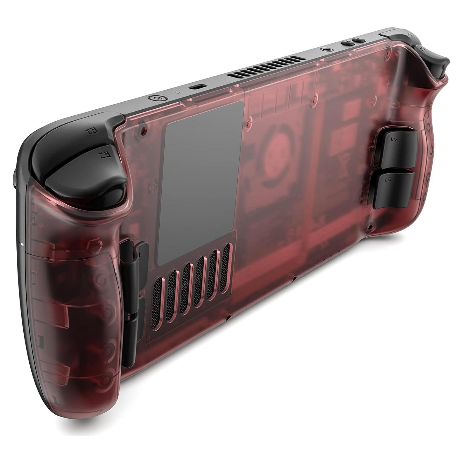 JSAUX Carcasa Trasera Transparente para Steam Deck - Rojo