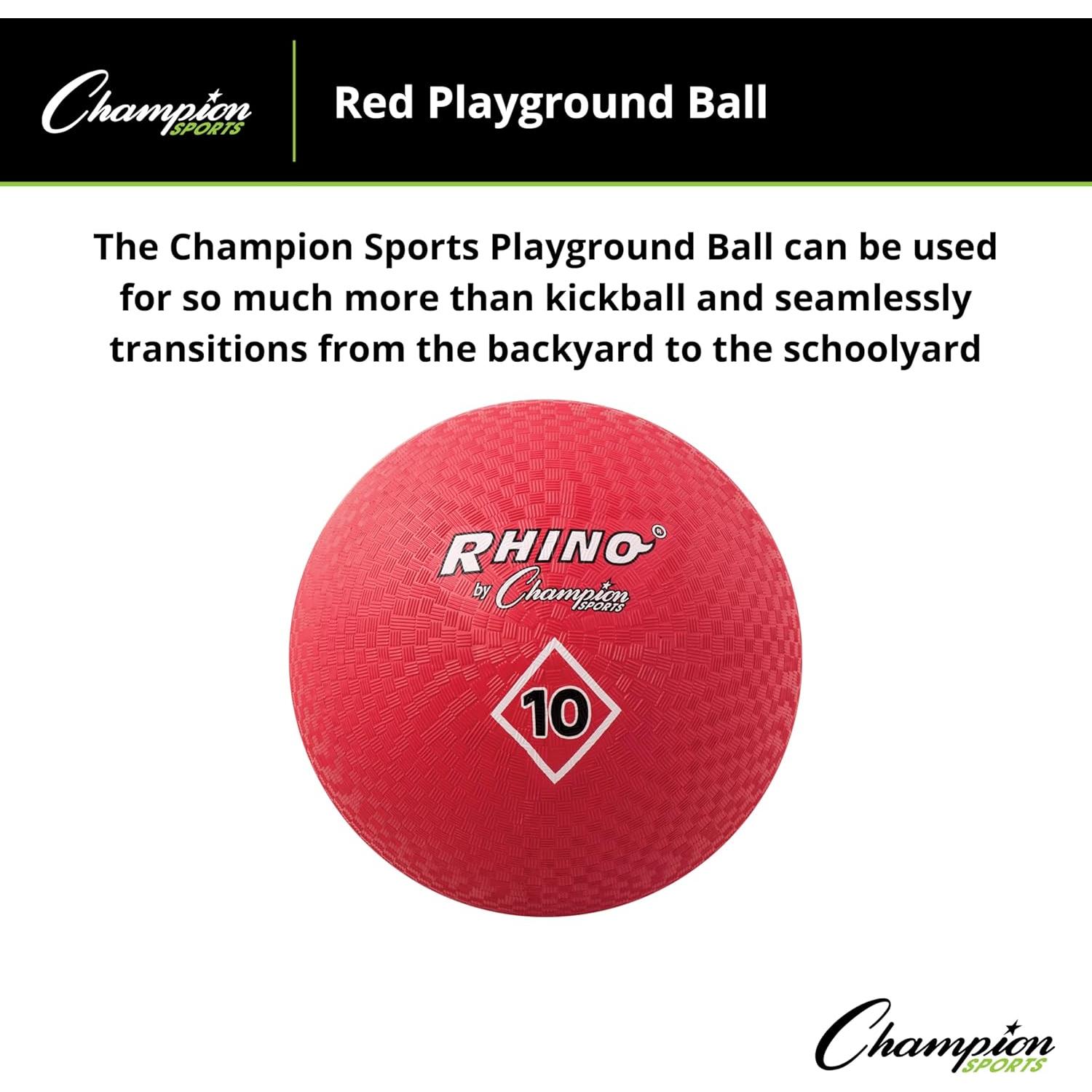 Pelota de Patio Champion Sports 10" Roja - Nylon 2 Capas