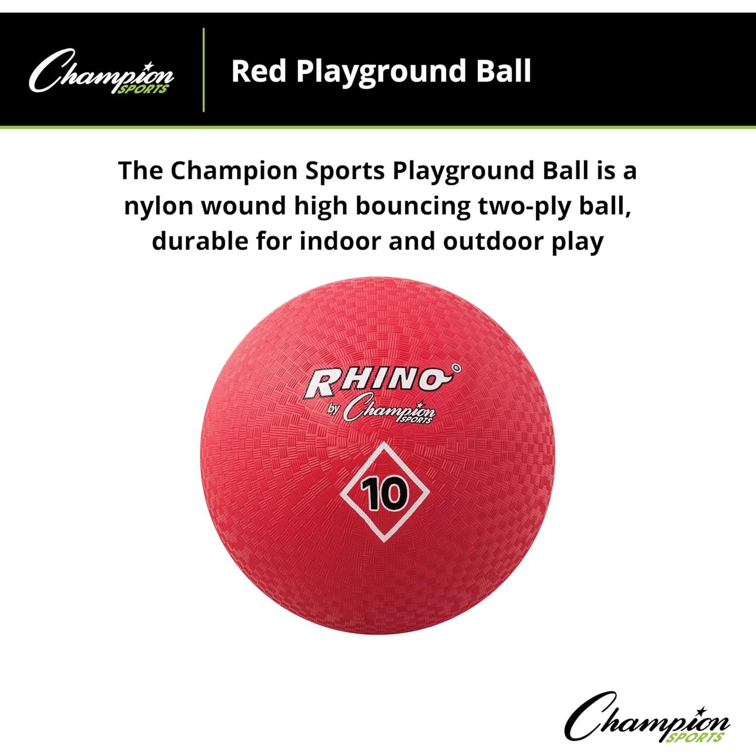Pelota de Patio Champion Sports 10" Roja - Nylon 2 Capas
