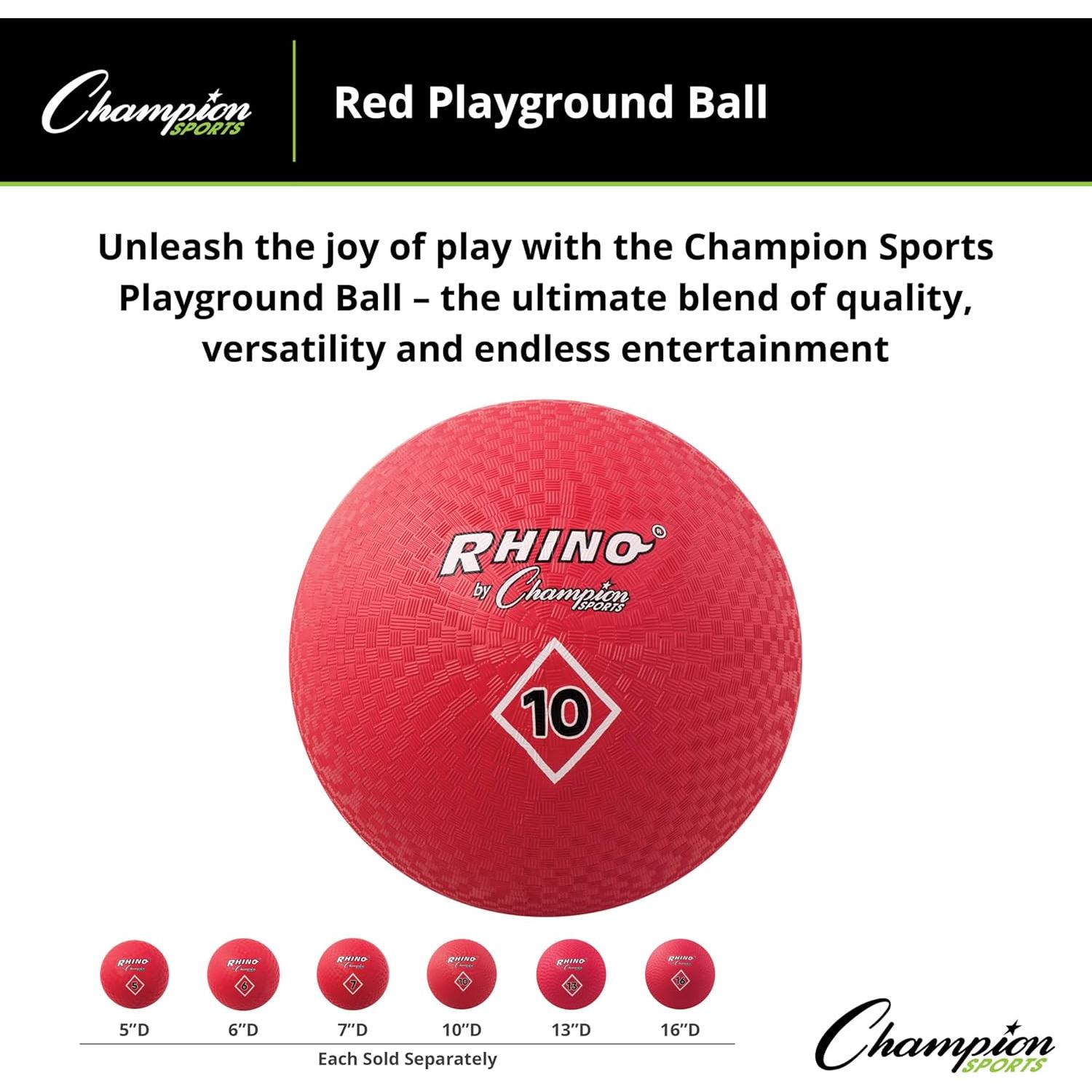 Pelota de Patio Champion Sports 10" Roja - Nylon 2 Capas