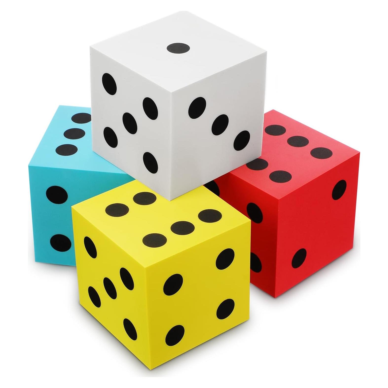 Dados Jumbo de Espuma Shappy 4 Piezas 8.89 cm Multicolor