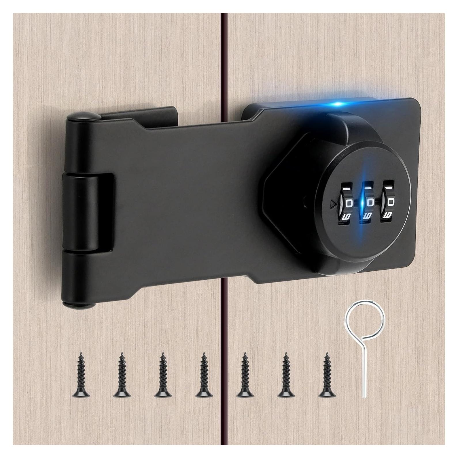 Cerradura de gabinete TOKCKYBL sin llave 3 dígitos 11.43 cm negra