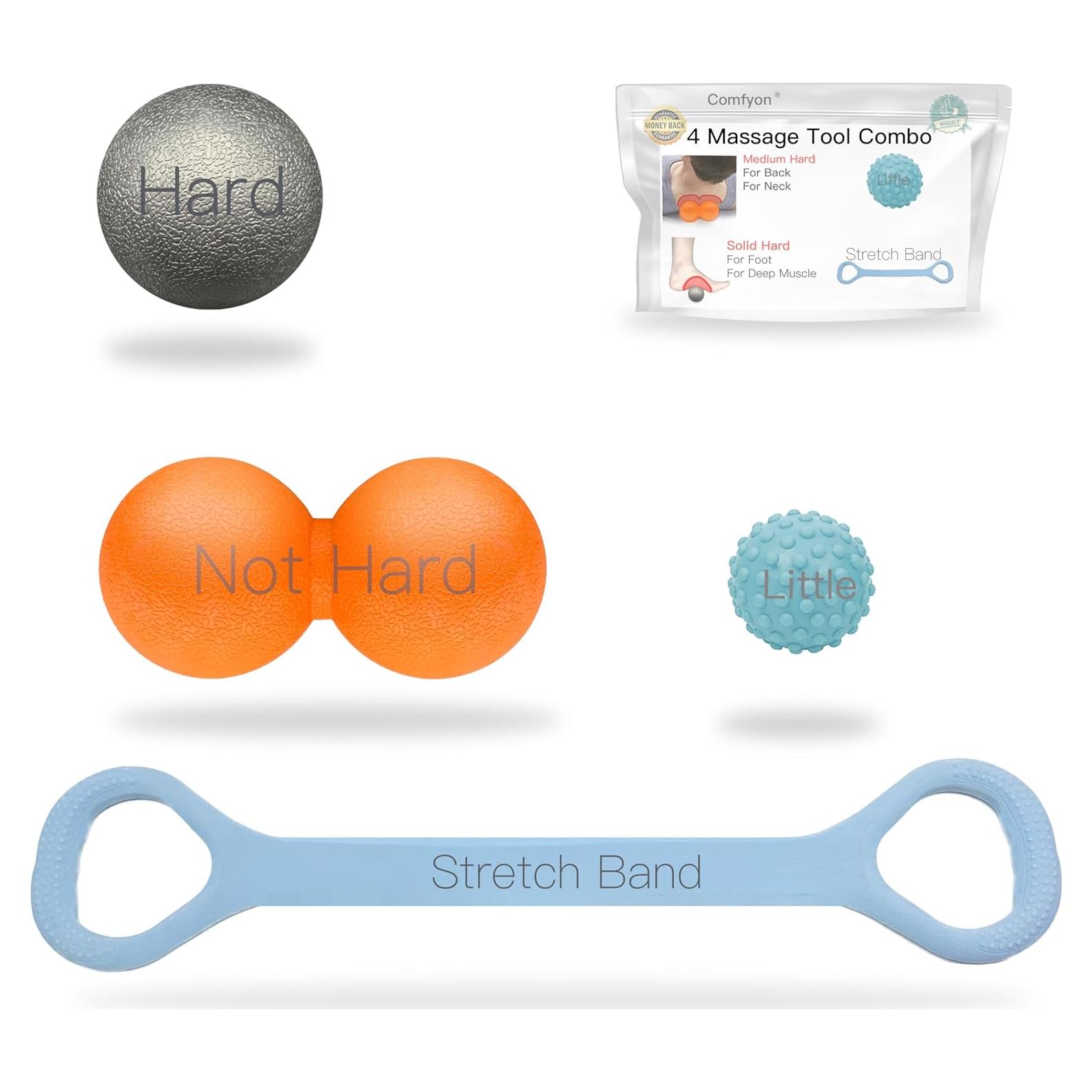 Set de Masaje Comfyon 4 Piezas - Bola Dura, Cacahuate, Banda
