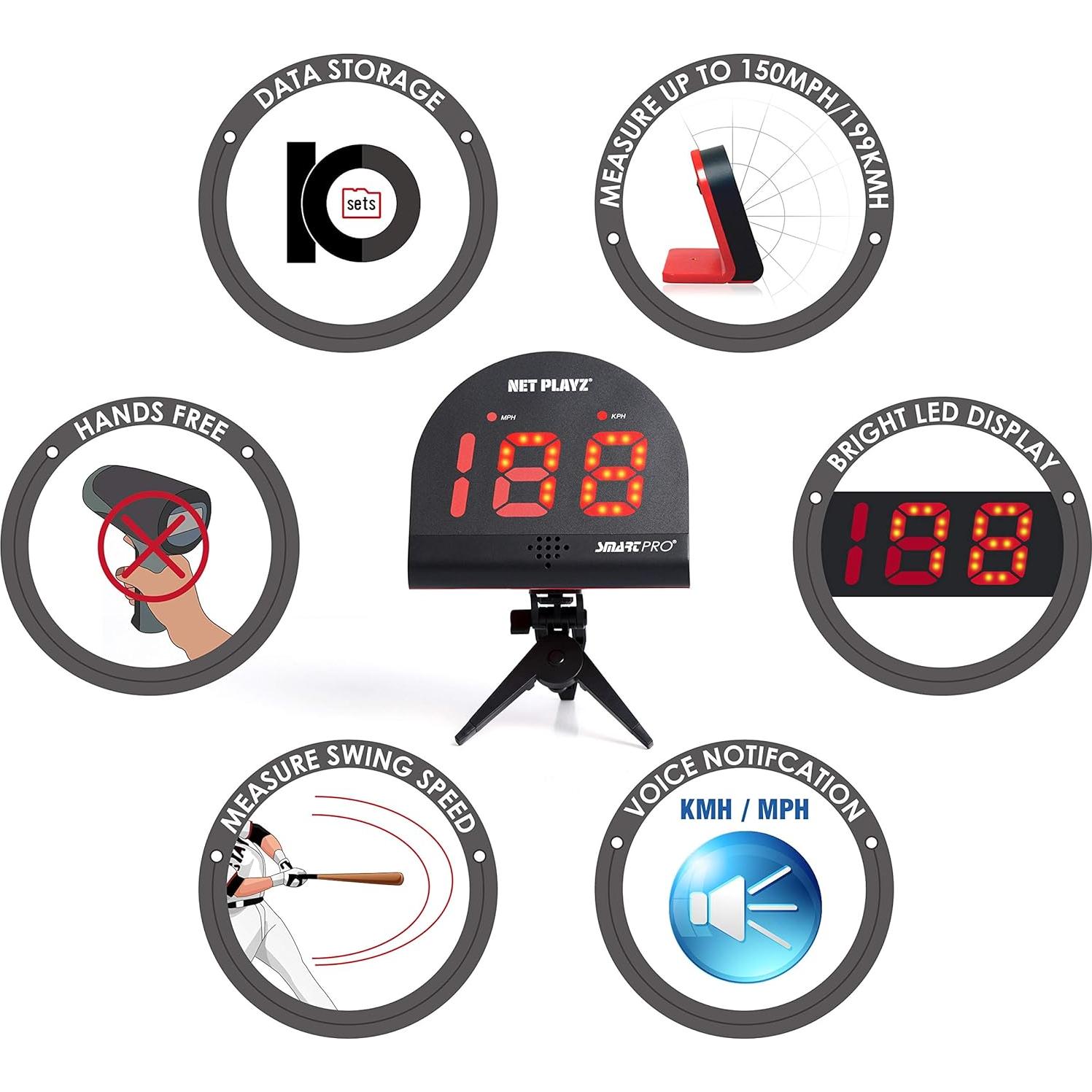 Radar de Velocidad NET PLAYZ ODIS-06-R1 Multi-Deportes