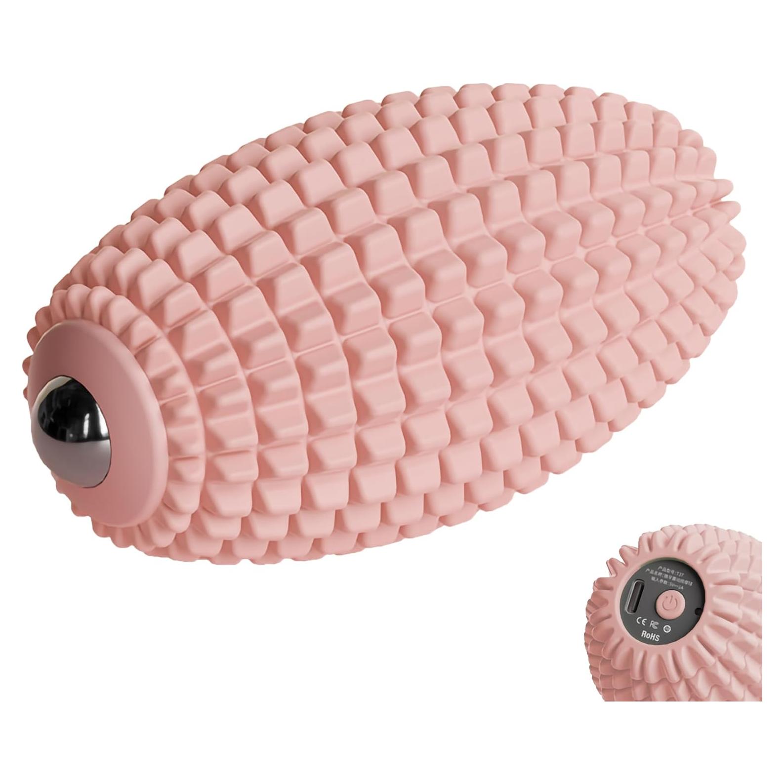 Bola de Masaje Vibrante JIEJUNJIE Rosa, 3 Modos, Portátil