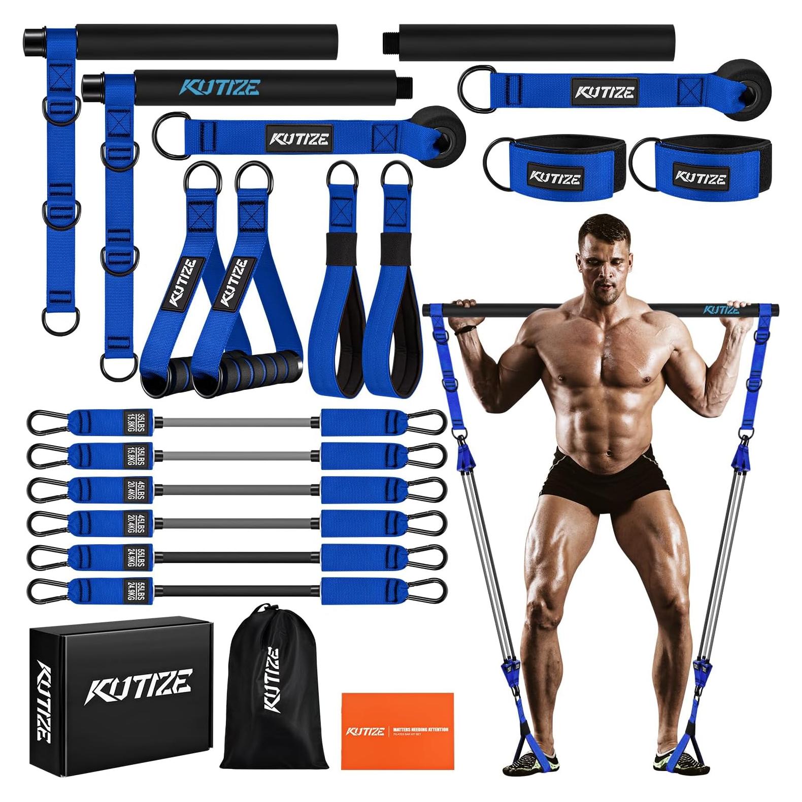 Kit de Bar Pilates KUTIZE con Bandas de Resistencia 122kg