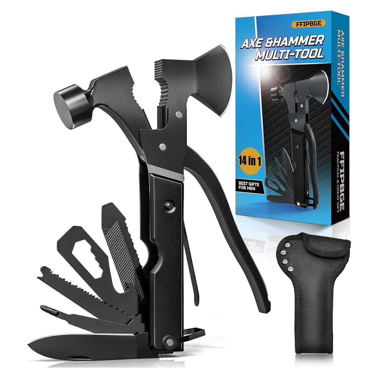 Hacha Multitool 15 en 1 FFIPBGE Negra para Camping