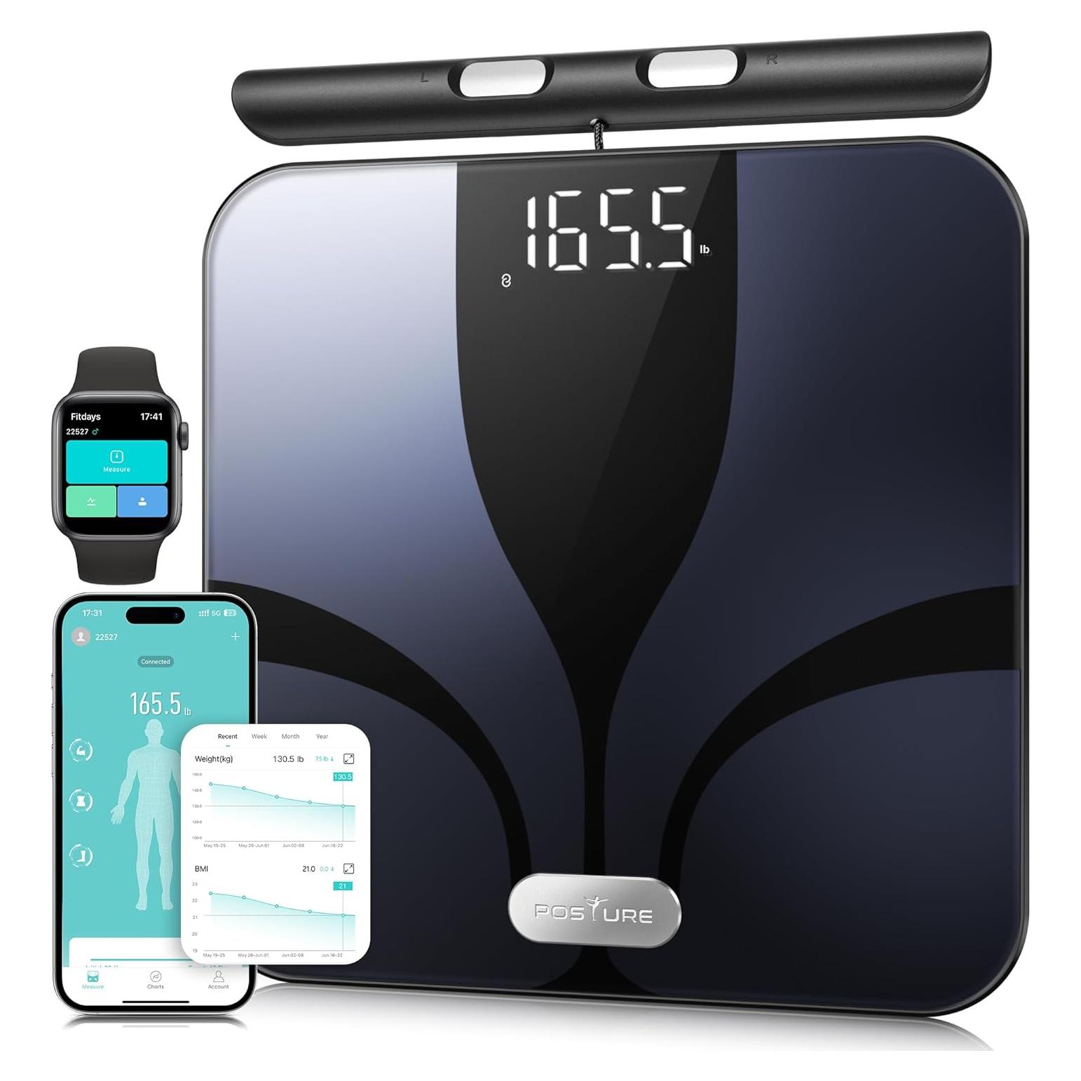 Báscula Digital Postura con 8 Electrodos y Pantalla LED
