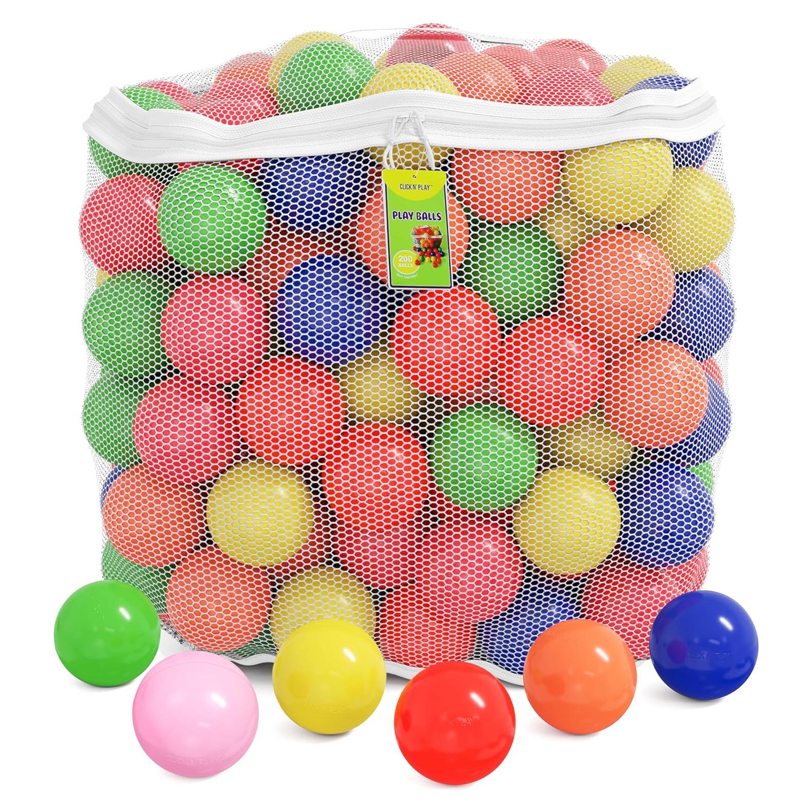 Bolas de Pit Ball Click N' Play 200 Unidades Brillantes