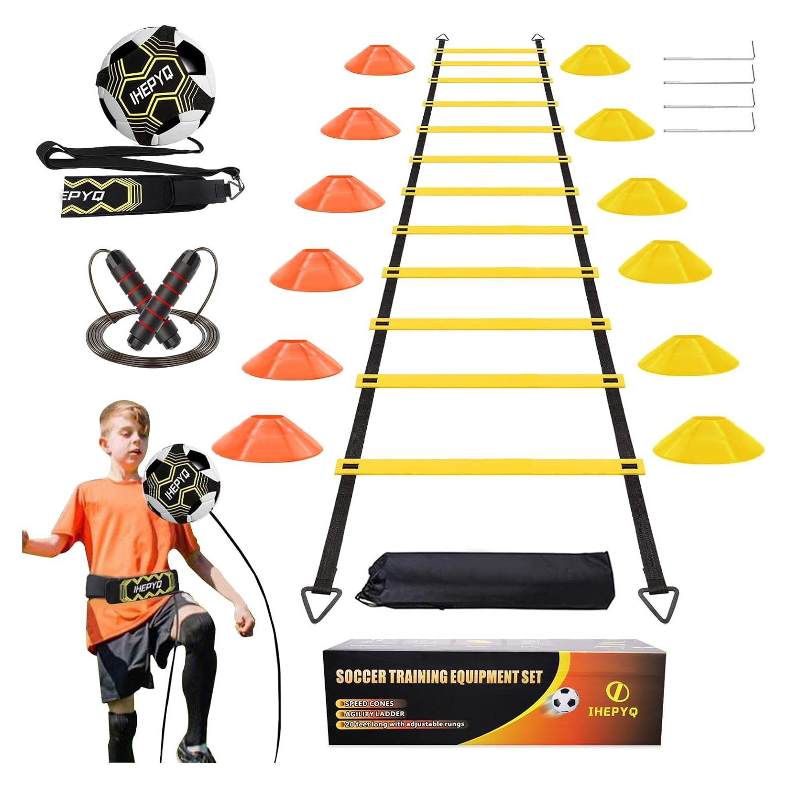 Equipo de Entrenamiento de Agilidad IHEPYQ - Escalera 6.1m, 12 Conos, 4 Estacas