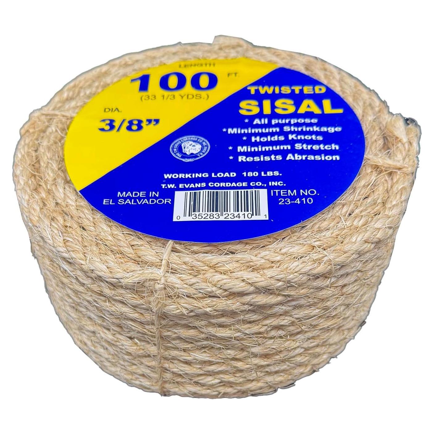 Cuerda de Sisal Trenzada T.W. Evans 30.48m Beige 0.96cm
