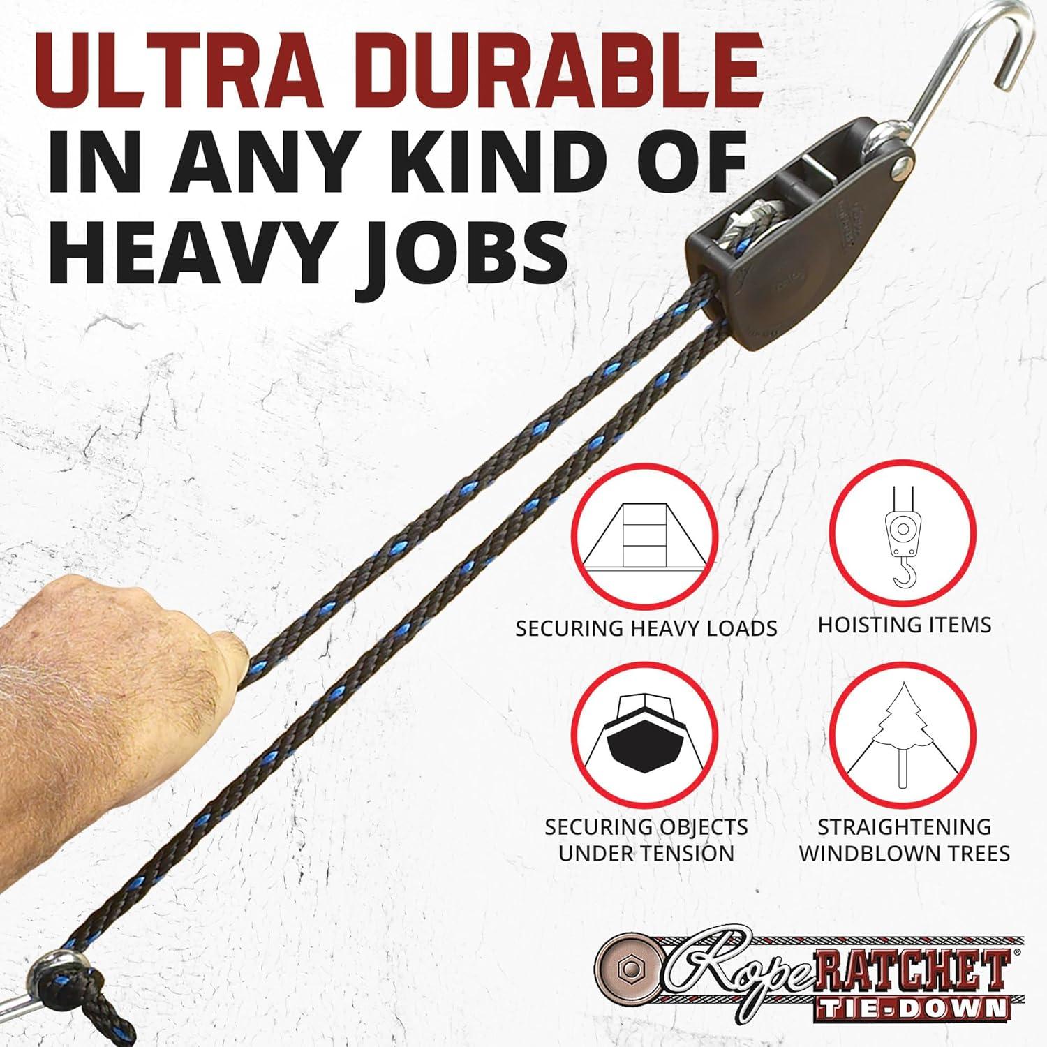 Polea de Cuerda Ratchet 2.44m Cuerda de Polipropileno 113kg