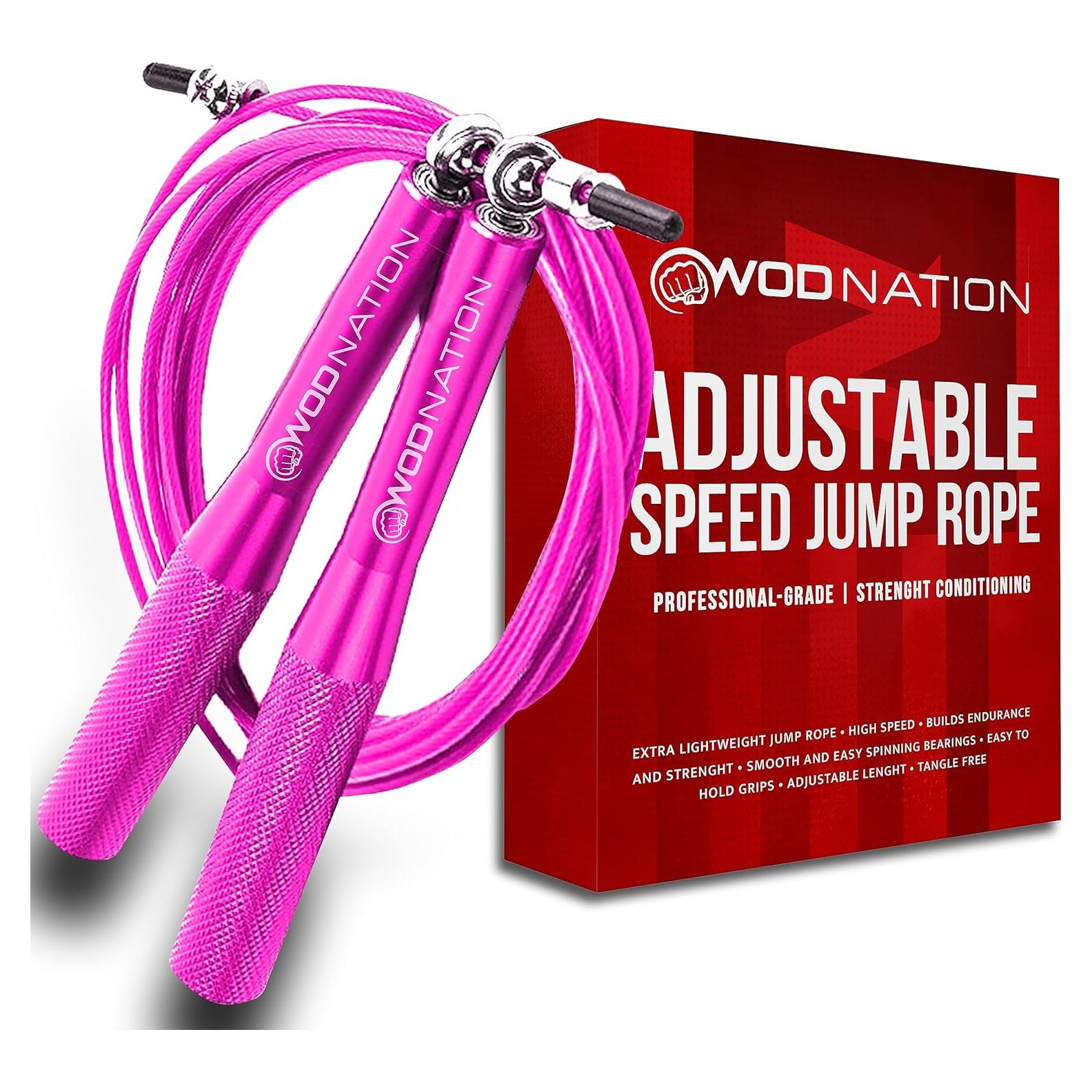 Cuerda de Saltar Ajustable WOD Nation Rosa para Boxeo y Fitness