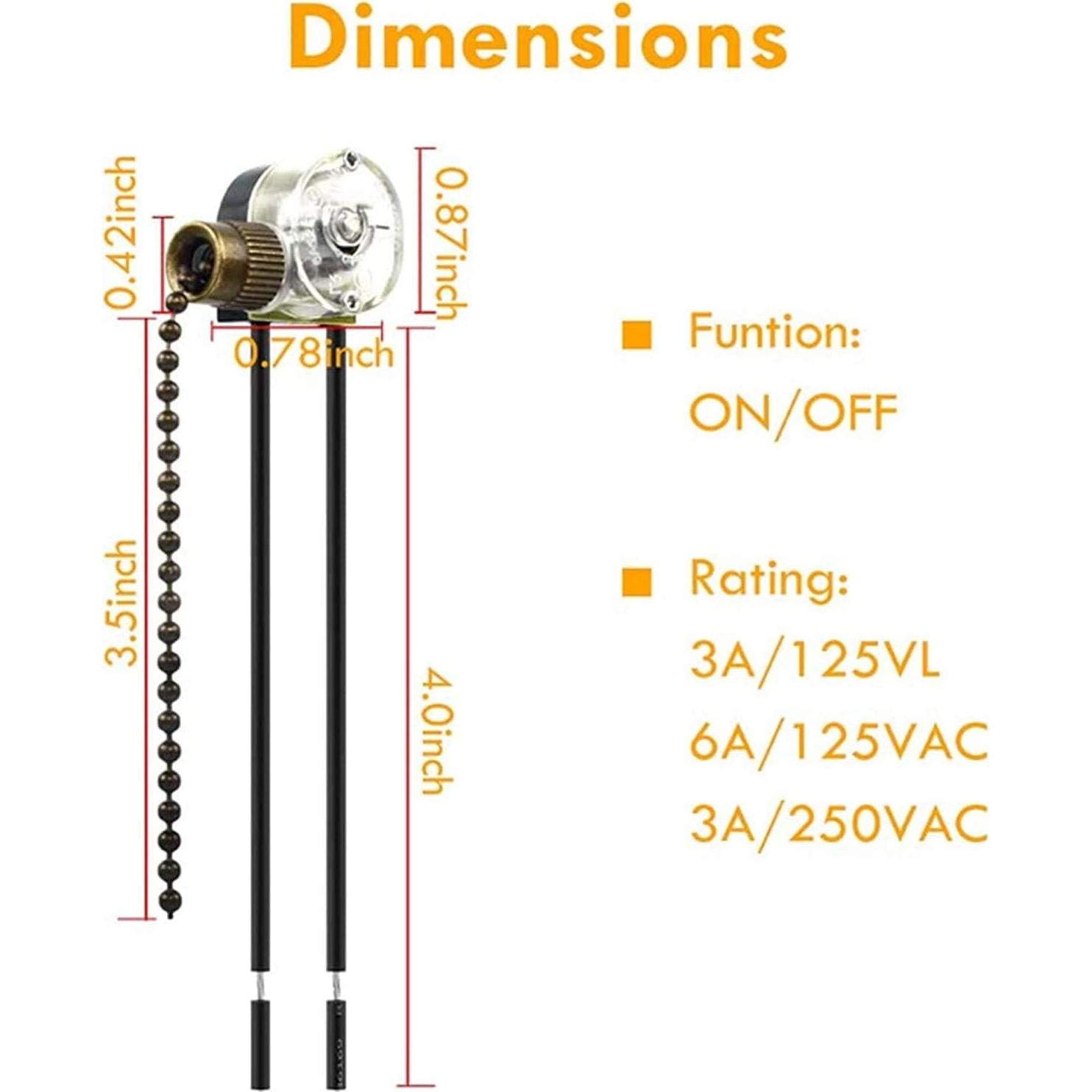 Interruptor de Luz Zing Ear ZE-109 para Ventilador de Techo - Bronce