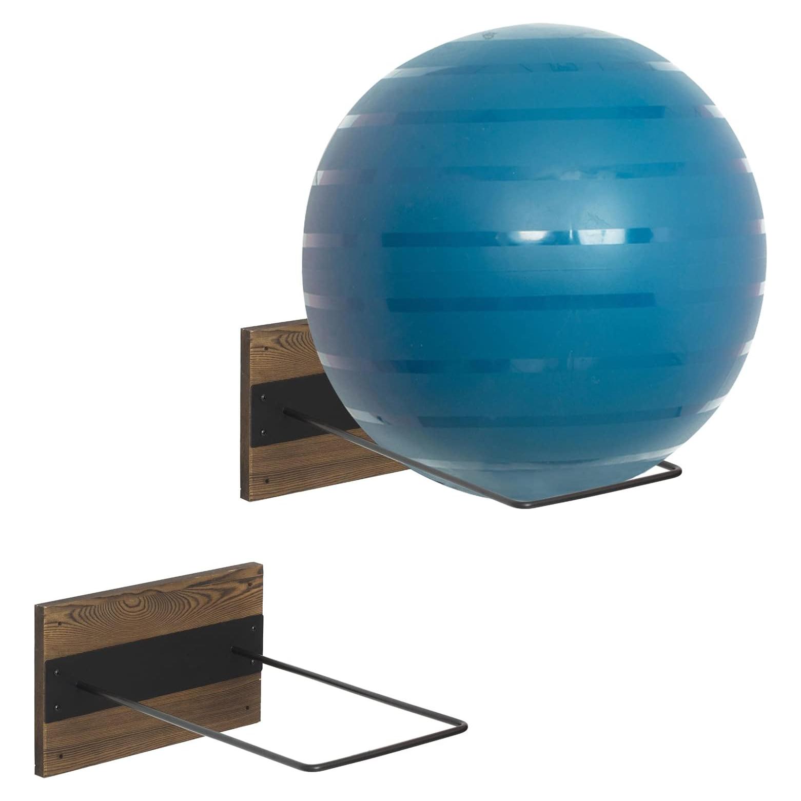 Juego de 2 Soportes de Pared MyGift para Pelotas de Ejercicio