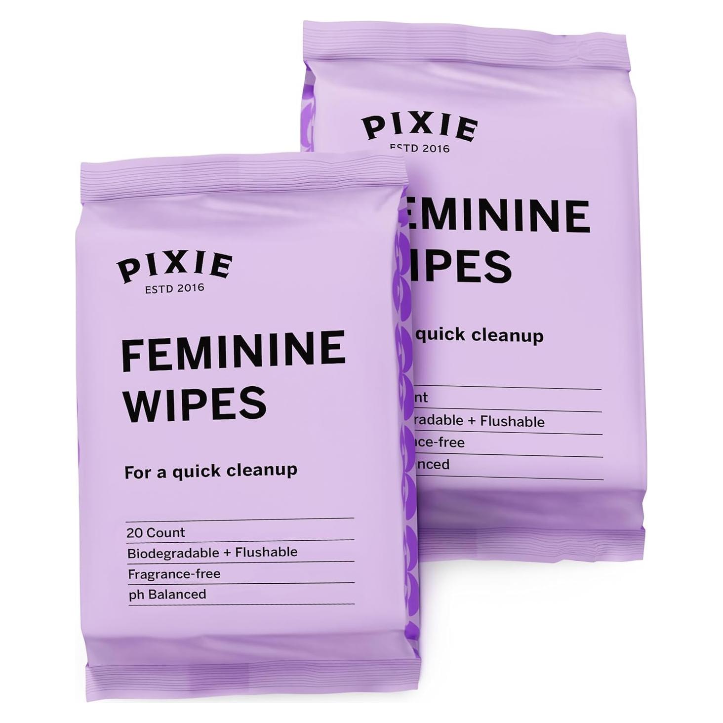 Toallitas Femeninas Pixie - Biodegradables 20 Unidades