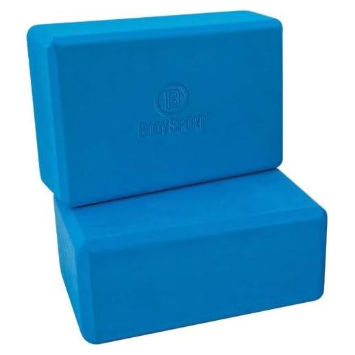 Bloque de Yoga Body Sport Alta Densidad Paquete de 2 Azul 10.16 cm