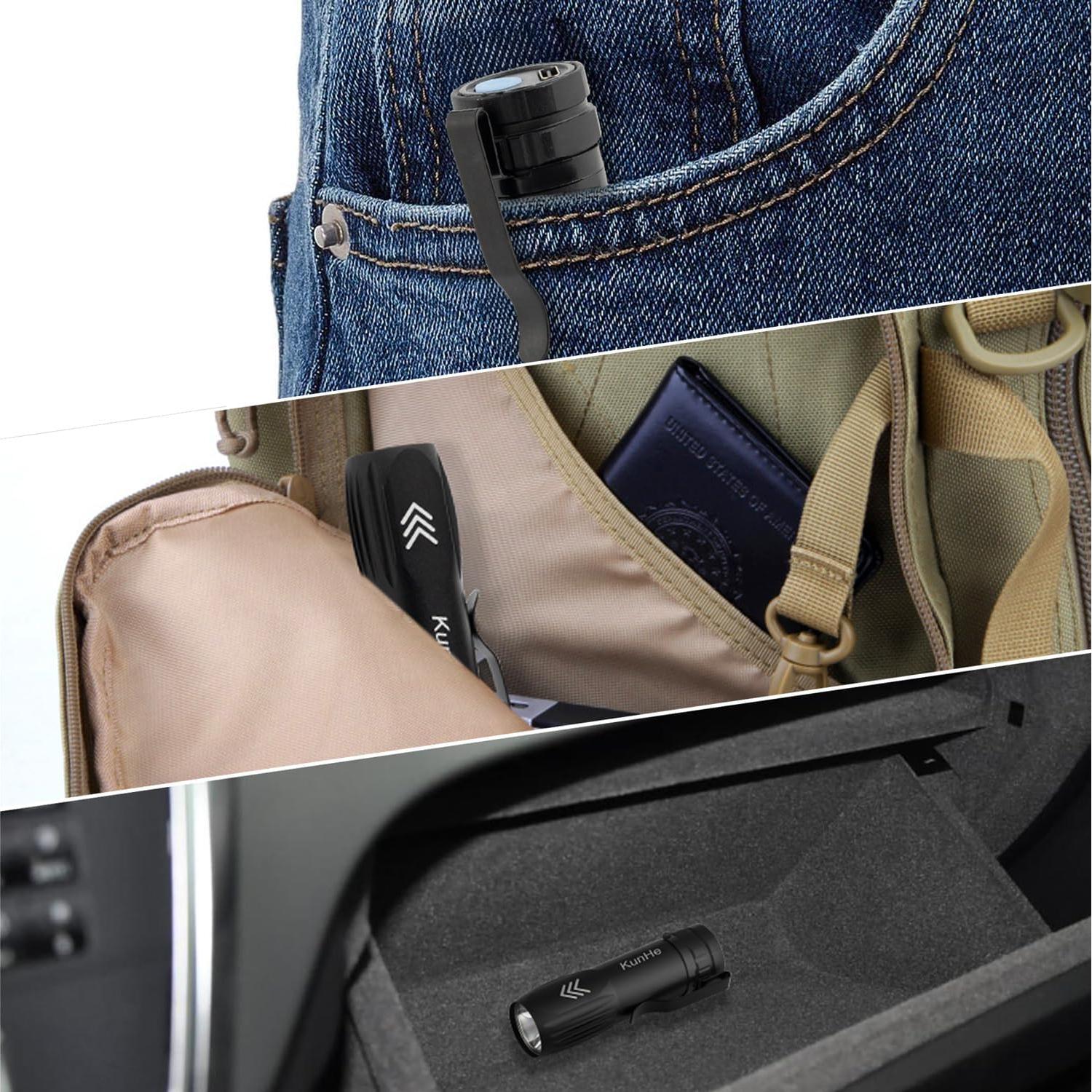 Paquete de 20 Linternas Recargables KunHe Mini 300 Lúmenes