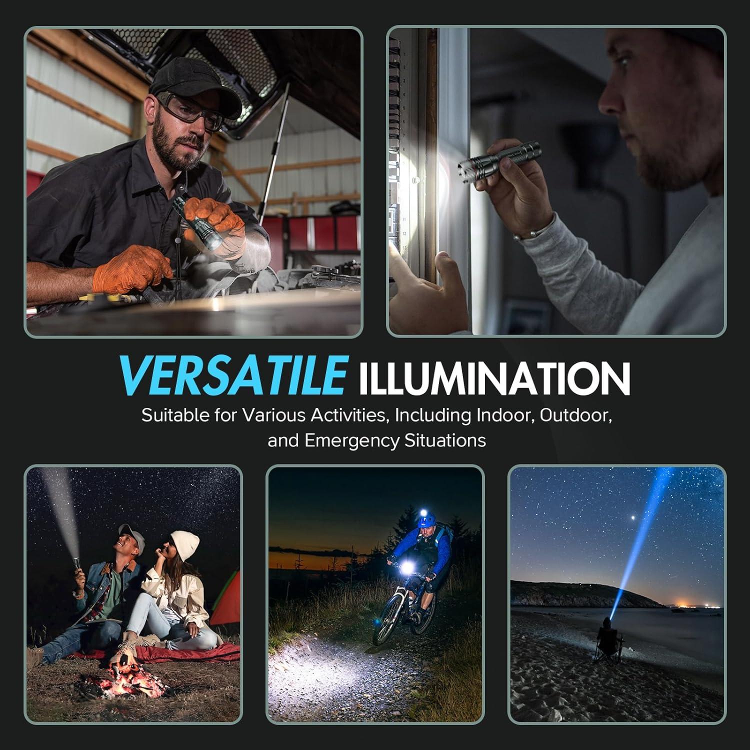 Linterna Recargable WdtPro SFL002 LED 10H Gris Compacta