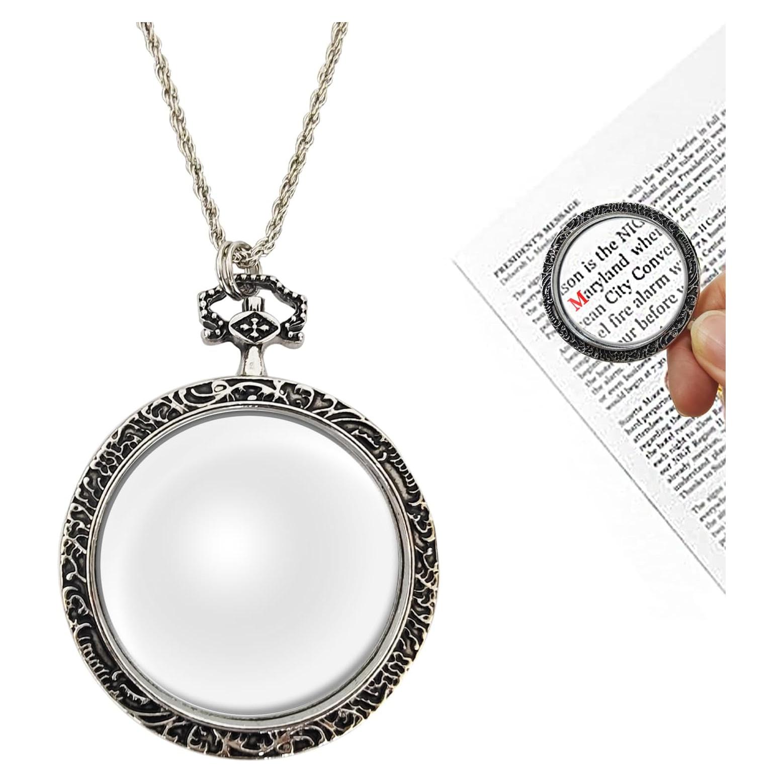 Collar con Lupa YYHSND 10X Óptica Plata para Lectura