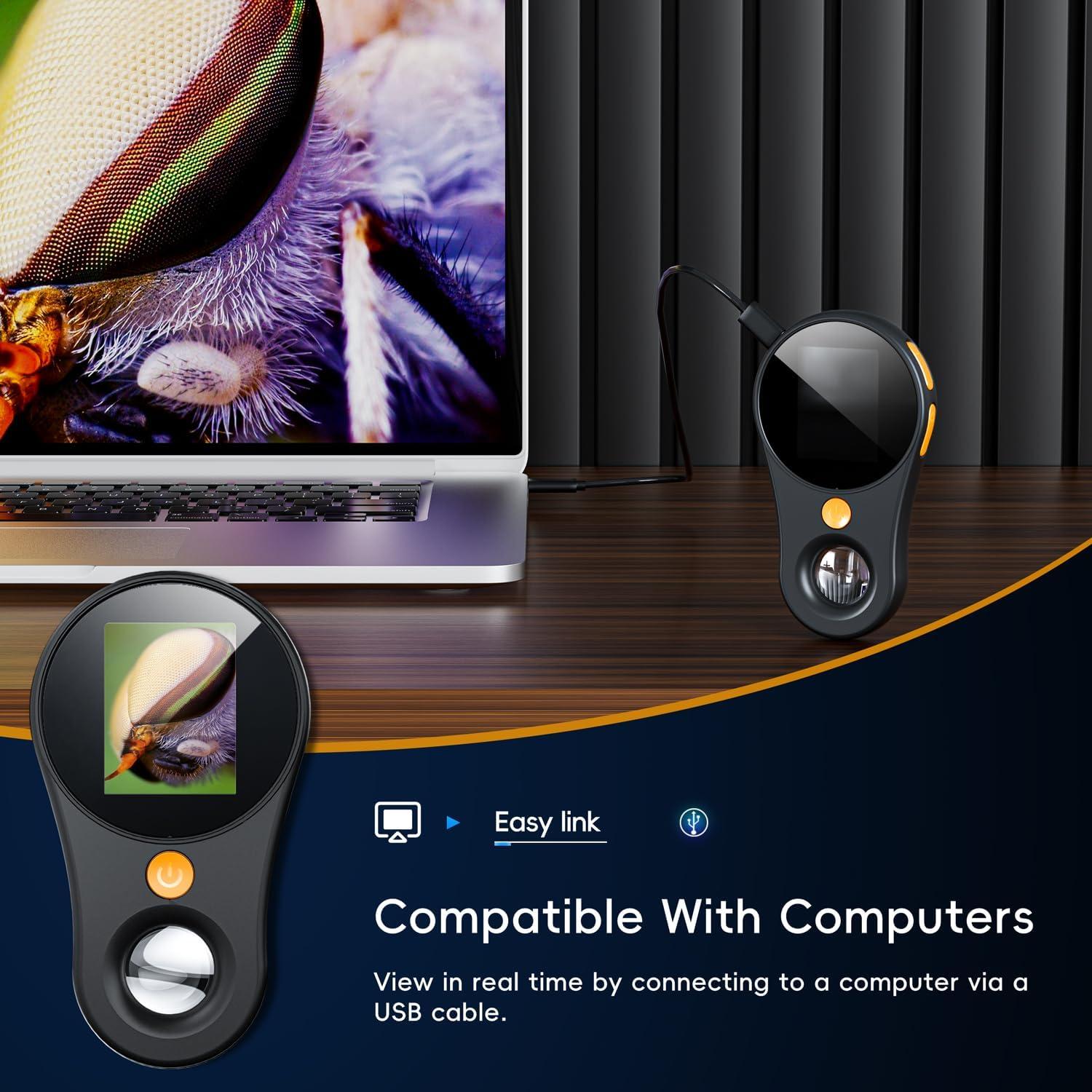 Microscopio Digital de Mano SKYBASIC 500X con Pantalla 2"