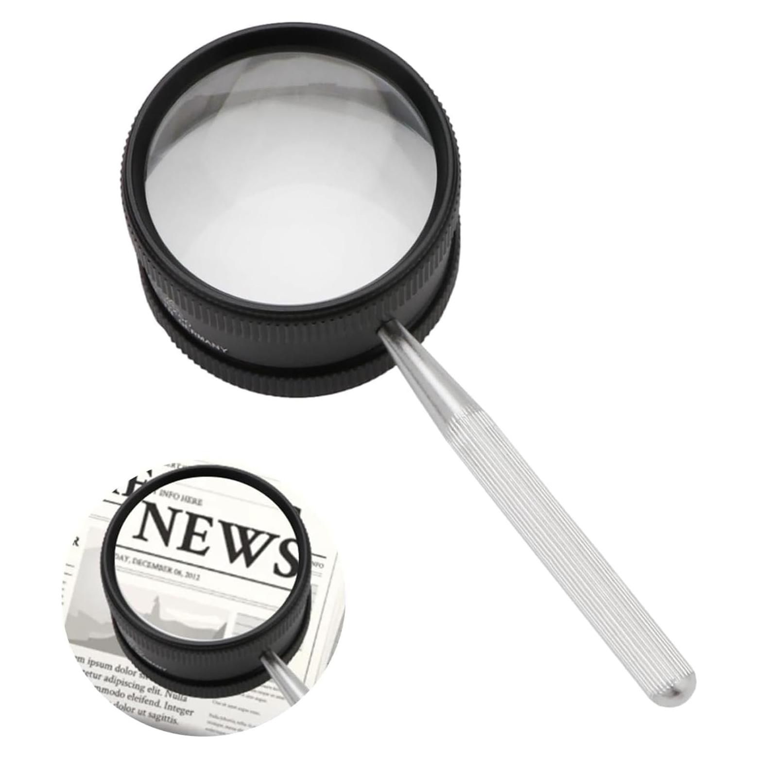 Lupa de Mano Rongon 35X con Lente de Vidrio 50mm Negra