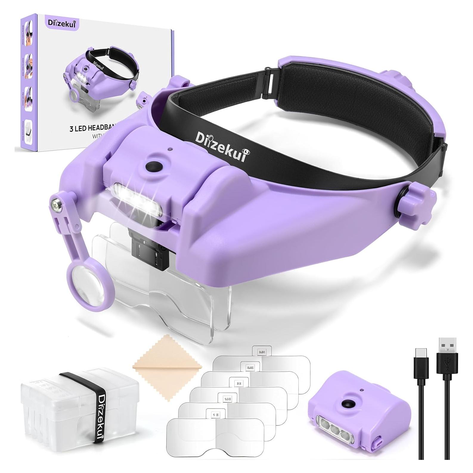 Lupa con Luz Dilzekui 14X, 5 Lentes Desmontables, USB-C