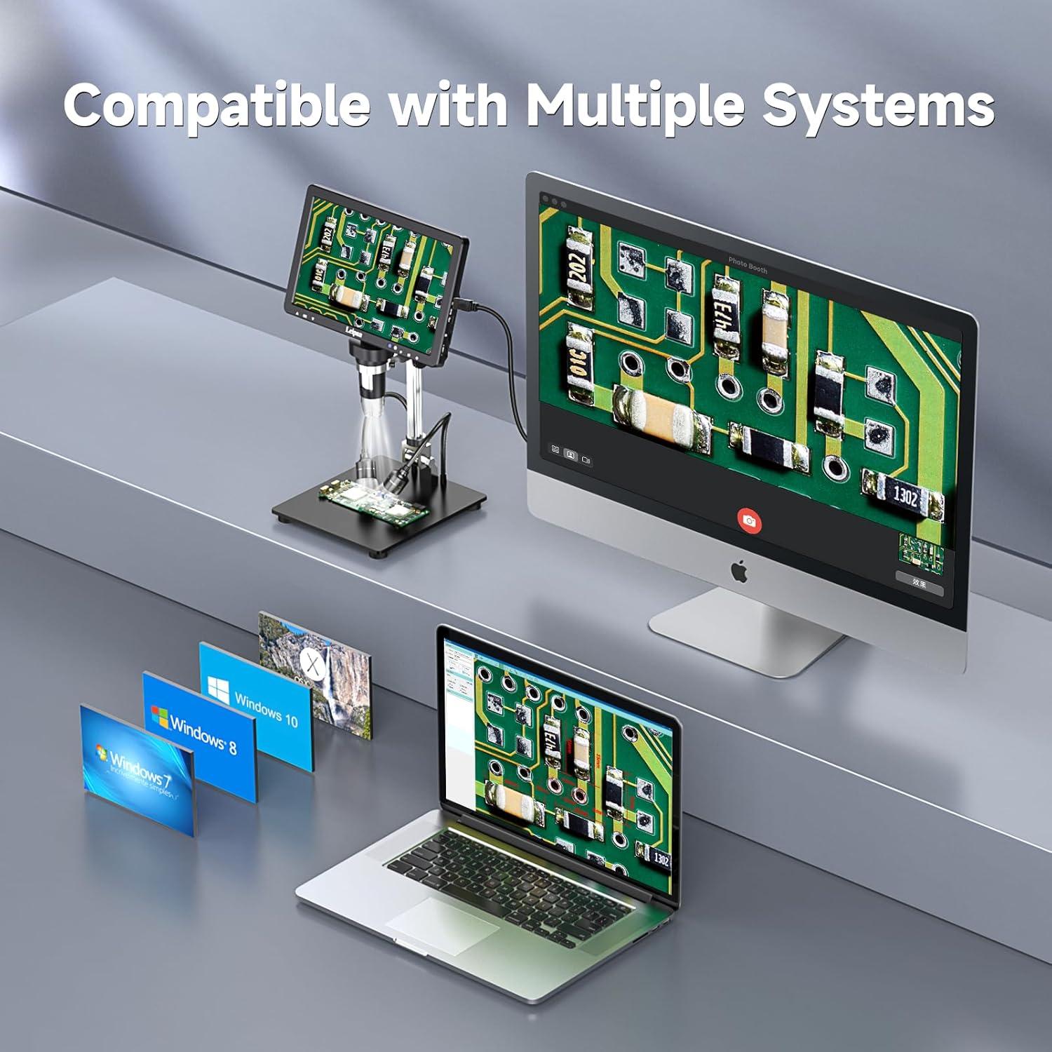 Microscopio Digital DM12 2000X con Pantalla IPS 10.1" y HDMI
