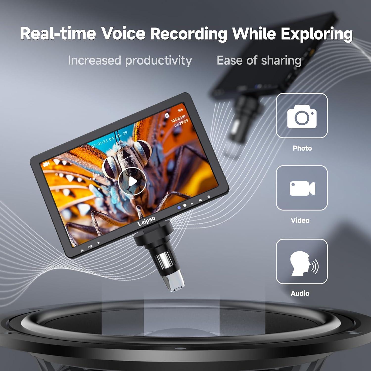 Microscopio Digital DM12 2000X con Pantalla IPS 10.1" y HDMI