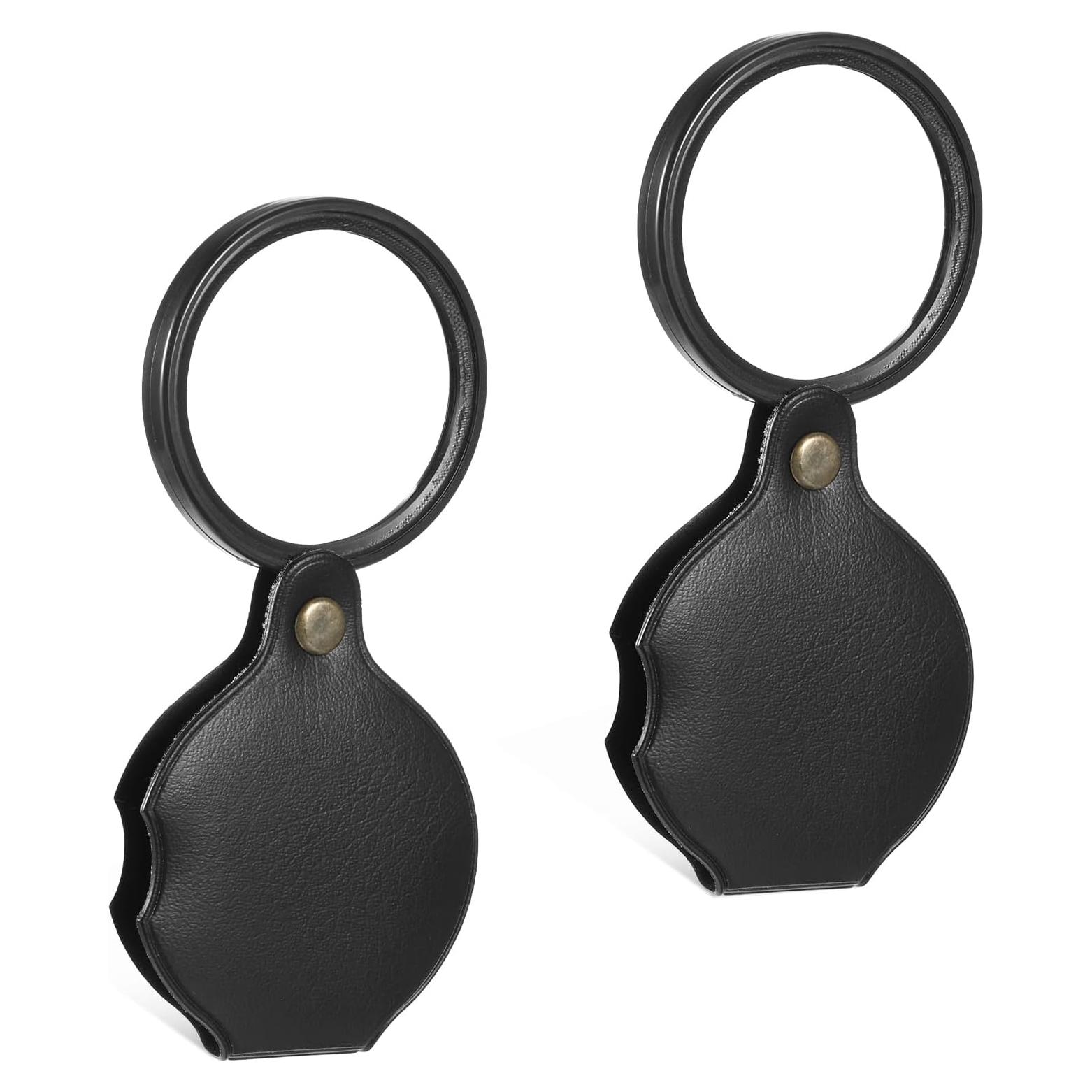 Lupa de bolsillo 20X KALIONE con funda de cuero plegable