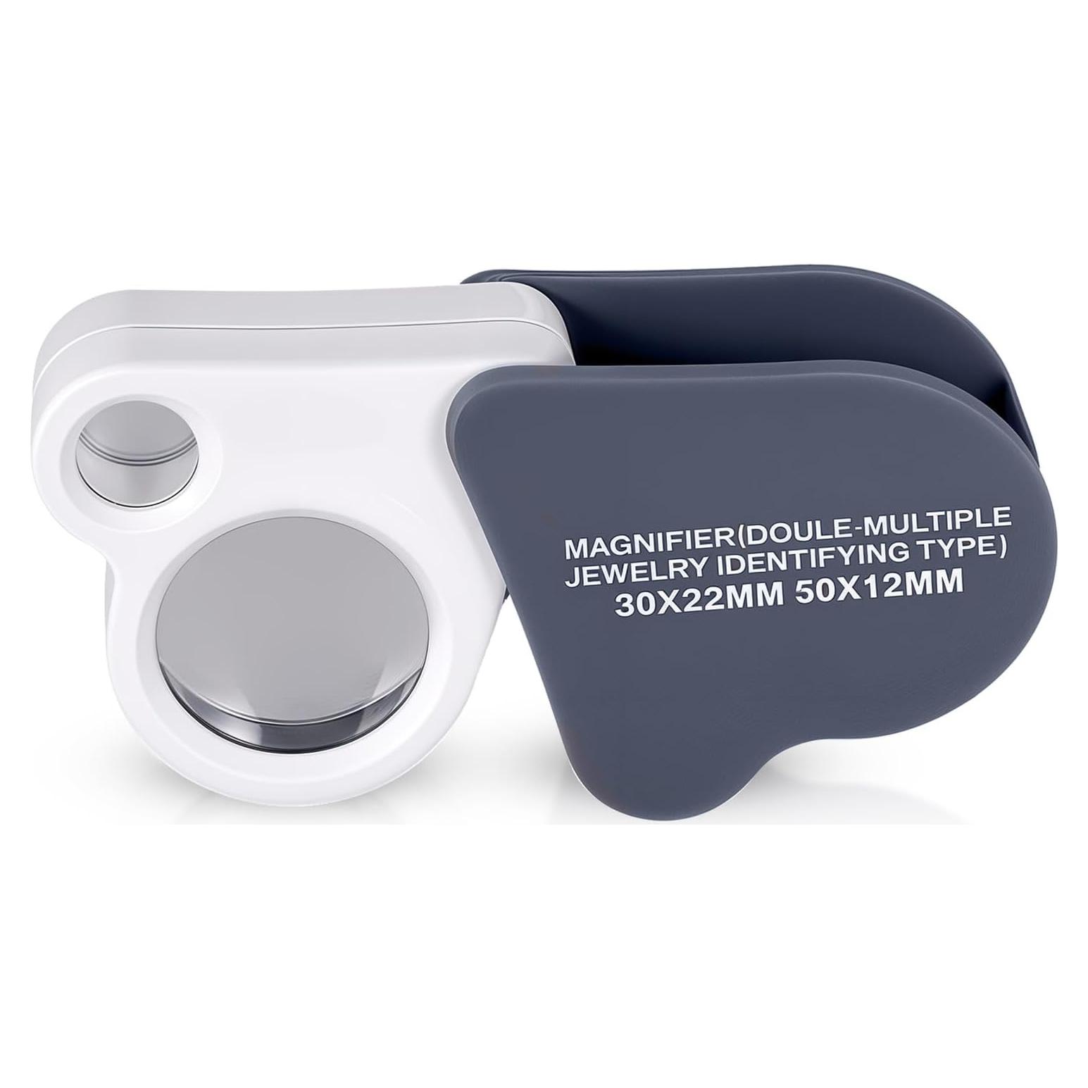 Lupa de Joyero 30X 50X JIYIN Plegable para Monedas y Gemas