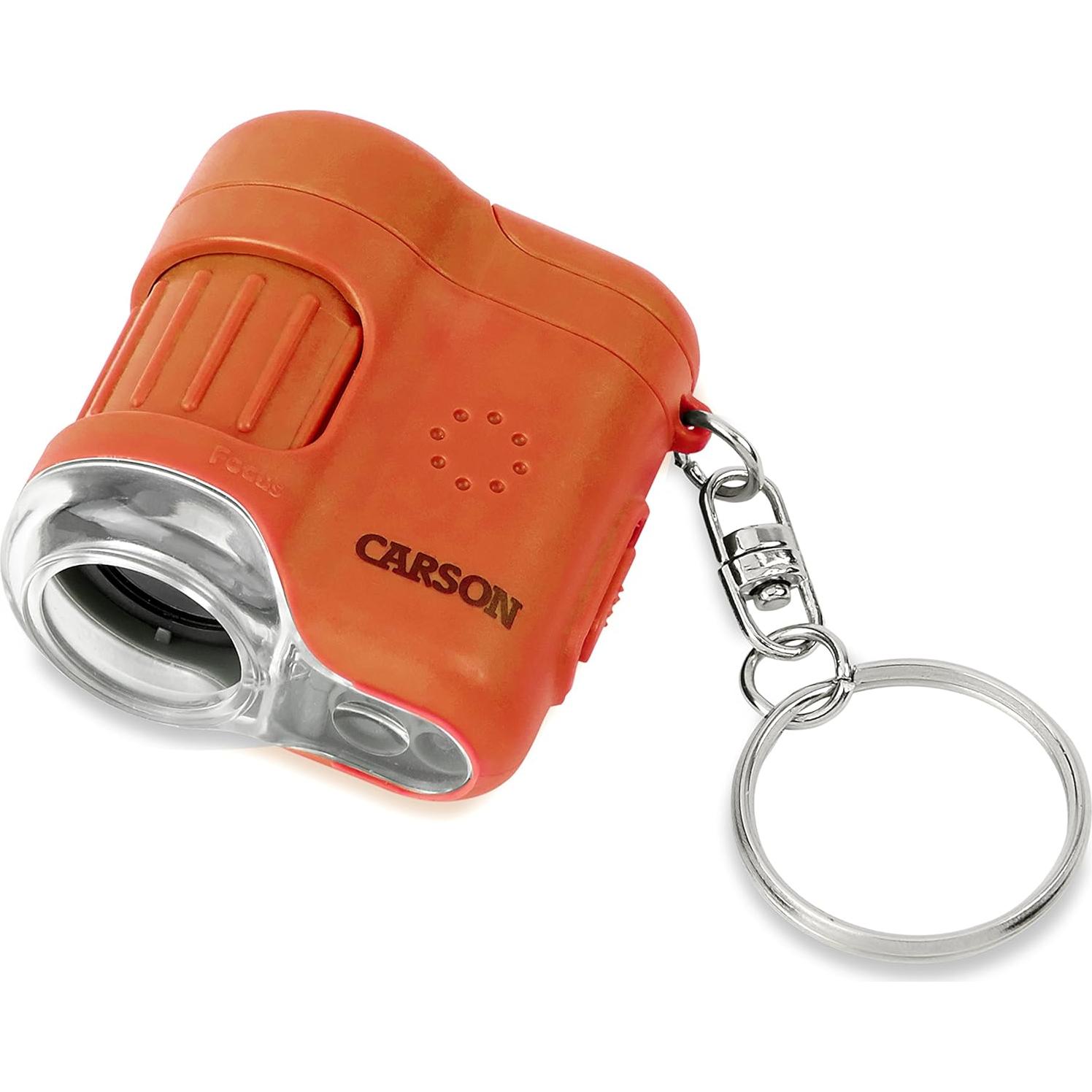 Microscopio de Bolsillo Carson MicroMini 20x con Linterna UV LED Naranja