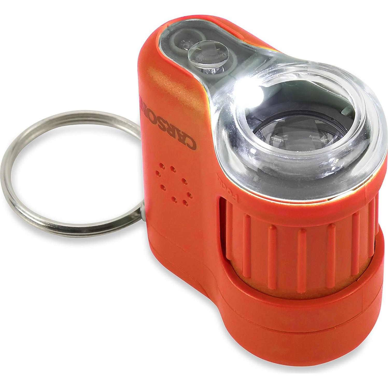 Microscopio de Bolsillo Carson MicroMini 20x con Linterna UV LED Naranja