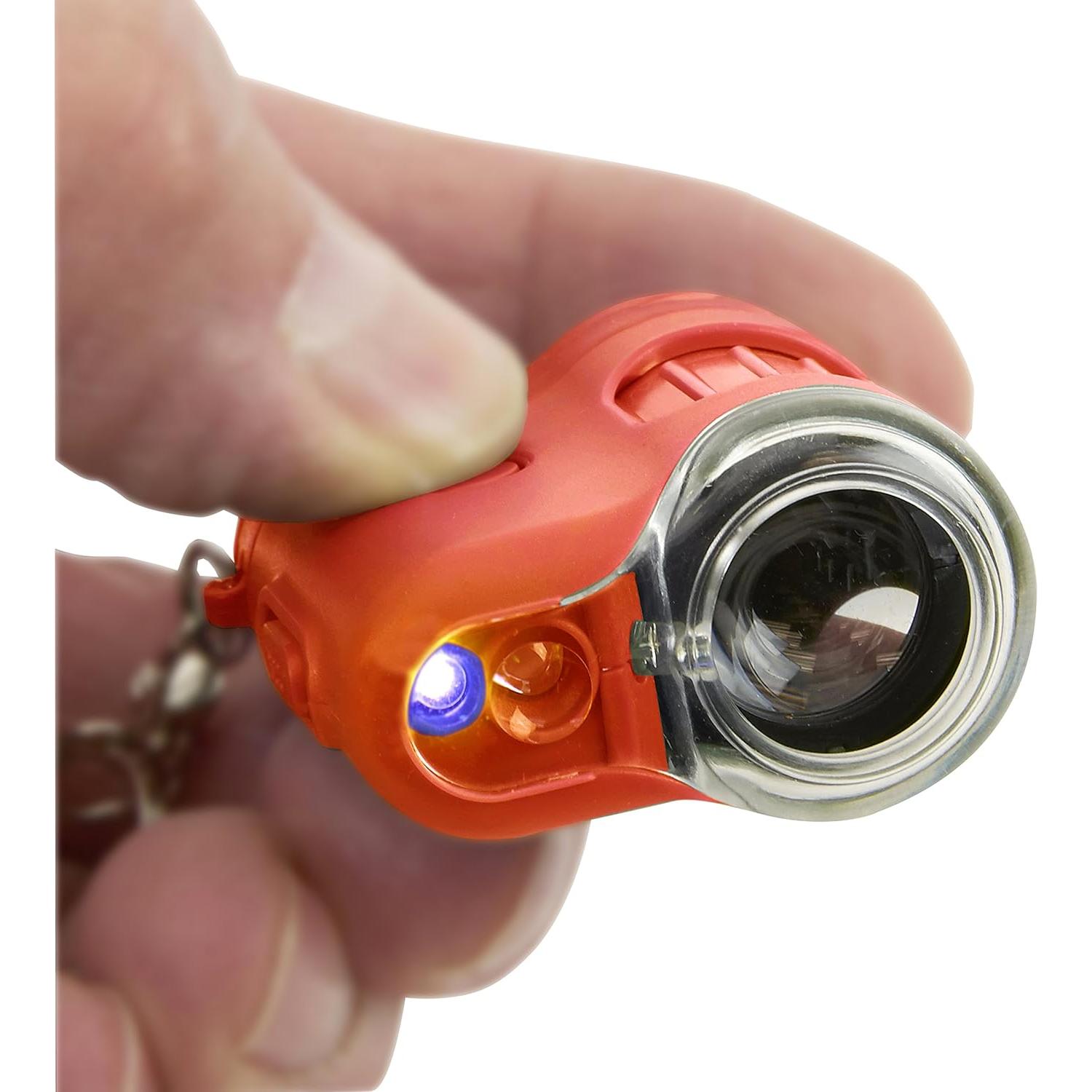 Microscopio de Bolsillo Carson MicroMini 20x con Linterna UV LED Naranja