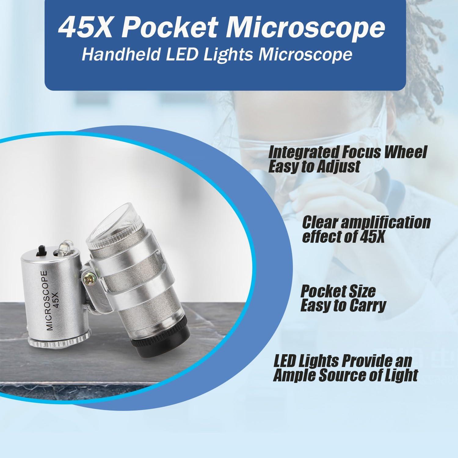 Lupa Mini 45X con 2 Luces LED Crazy Cart - Joyeros