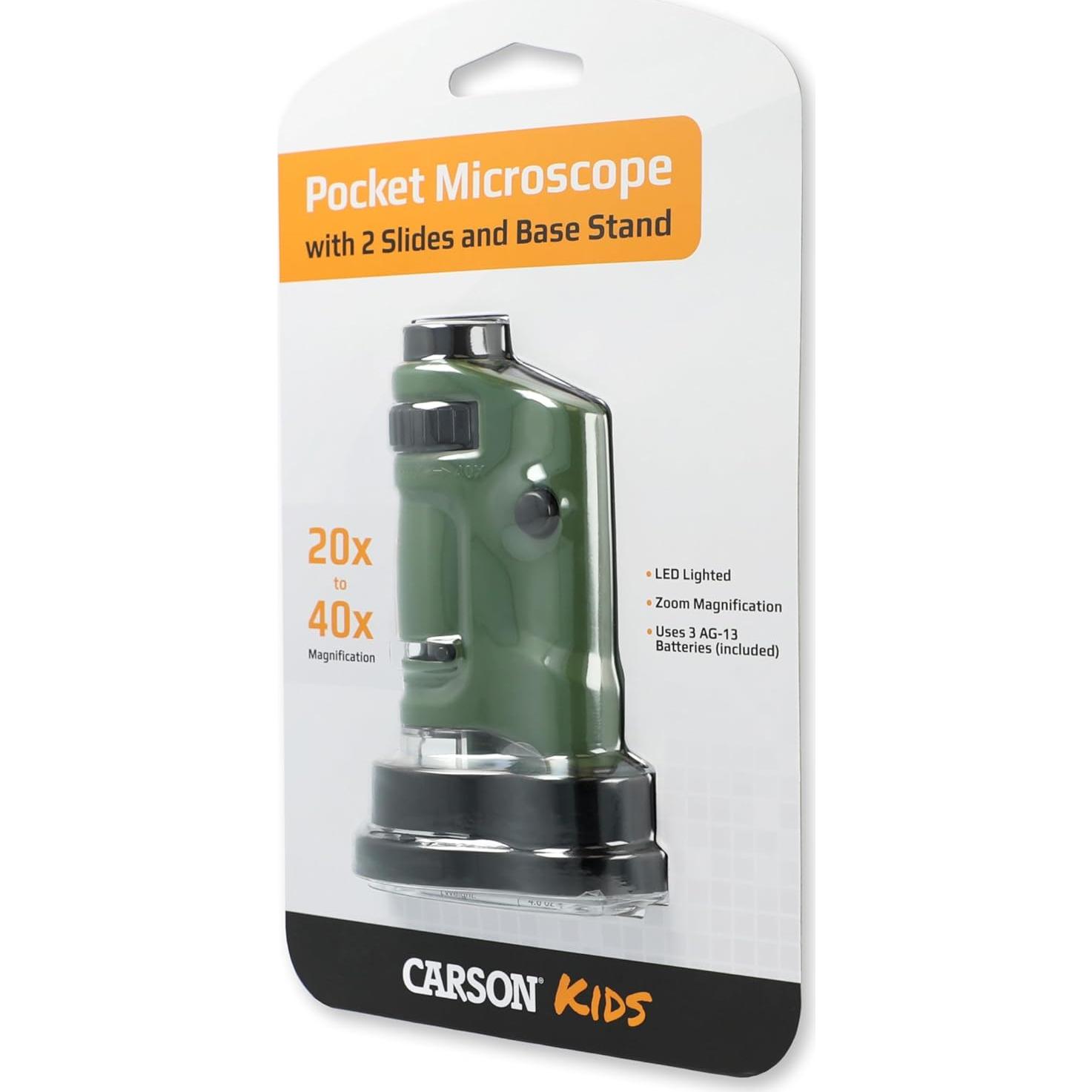 Microscopio de Bolsillo Carson MicroBrite 20-40x LED MM-24