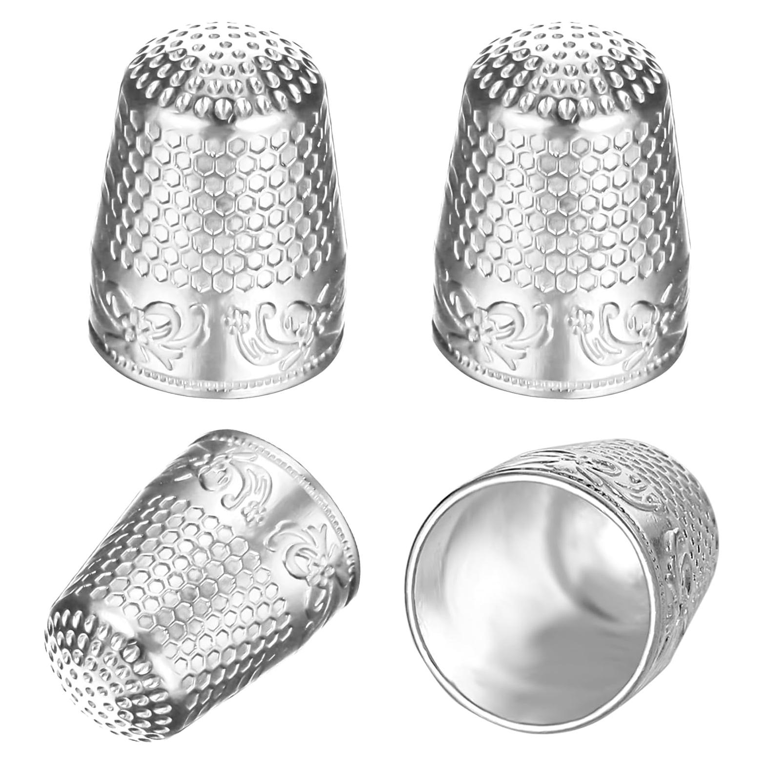 Dedales de Costura Mabor 4 Piezas Metal Plateado 1.8 cm