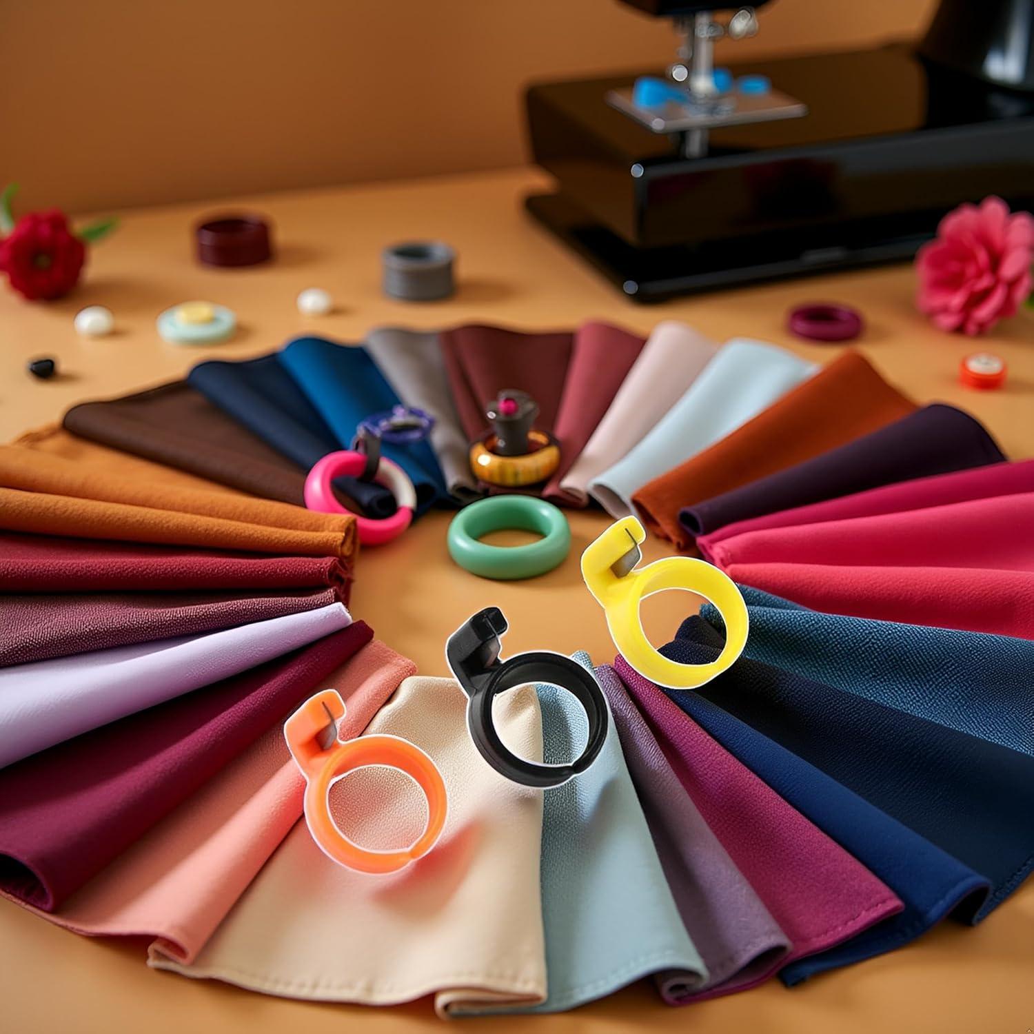 Juego de 3 Anillos de Dedal de Plástico Seadiquiet Multicolor