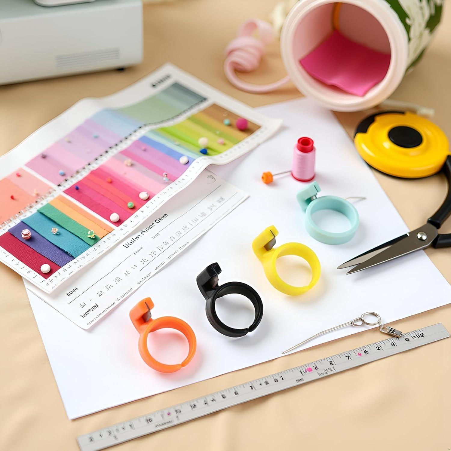 Juego de 3 Anillos de Dedal de Plástico Seadiquiet Multicolor