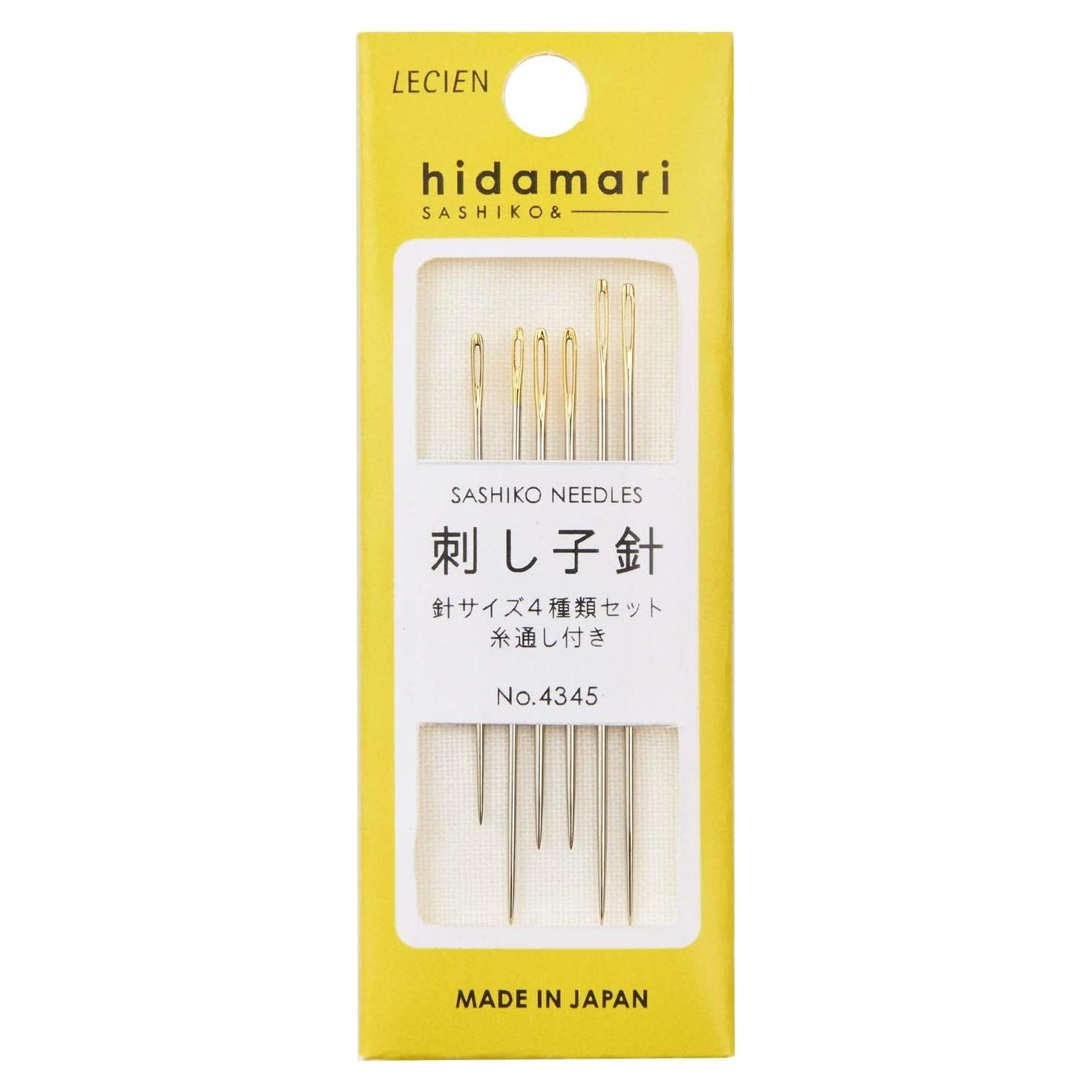 Agujas Sashiko Hidamari Lecien Japón - 6 Piezas Variadas